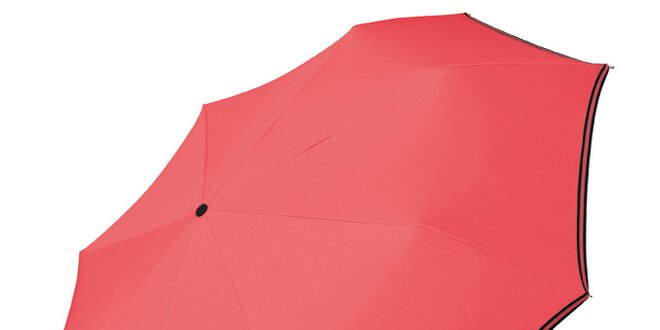 Dámsky korálovo ružový dáždnik Esprit s čiernym lemom