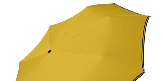 Dámsky kanárikovo žltý dáždnik Esprit s čiernym lemom
