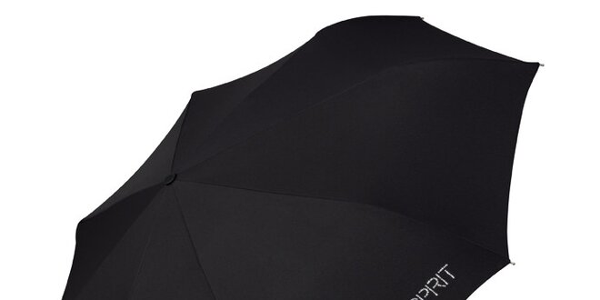 Dámsky čierny skladací dáždnik Esprit s kamienkami