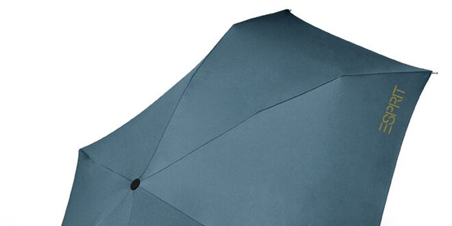 Dámsky modro-šedý dáždnik Esprit so zeleným logom