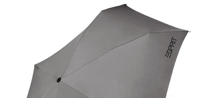 Dámsky svetlo šedý dáždnik Esprit s čiernym logom