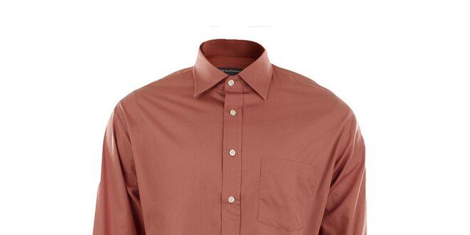 Pánska oranžová košeľa so špicatým límčekom Perry Ellis