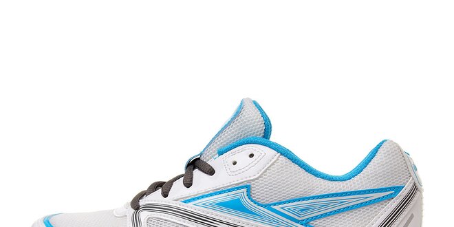 Dámske biele bežecké topánky Reebok so svetlo modrými prvkami