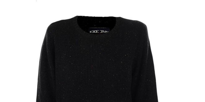Pánsky čierny sveter s farebnými bodkami Exe Jeans