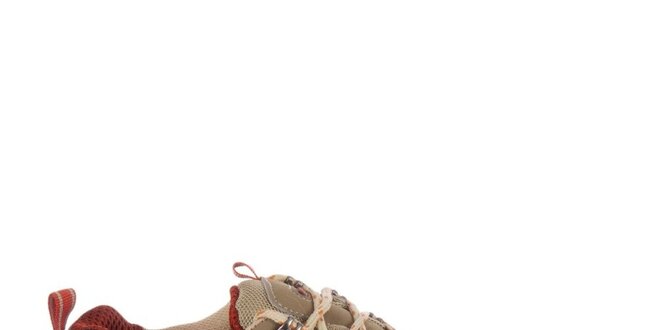Pánske béžové šnúrovacie topánky Praylas