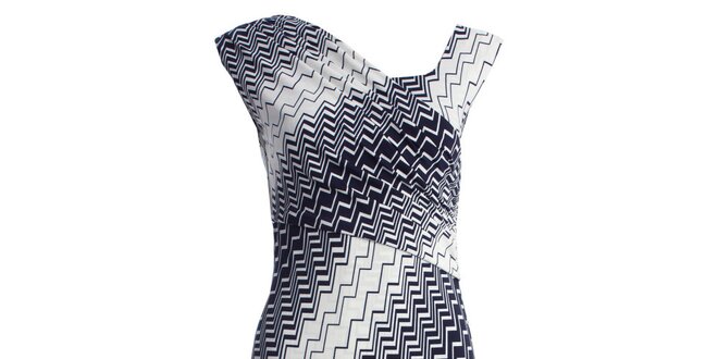 Dámske šaty s modrokrémovým vzorom JDC London bez rukávov