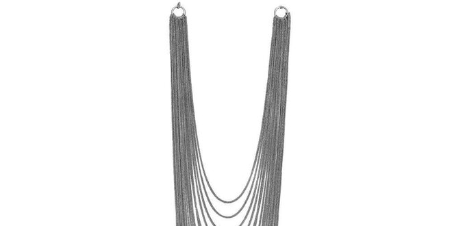 Dámsky mnohoradový strieborno tónovaný náhrdelník Esprit