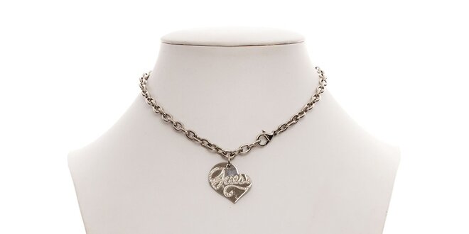 Dámsky ocelový náhrdelník Guess so srdcom