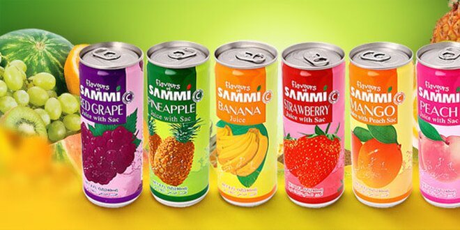 10 kusov ovocných nápojov  SAMMI s kúskami ovocia