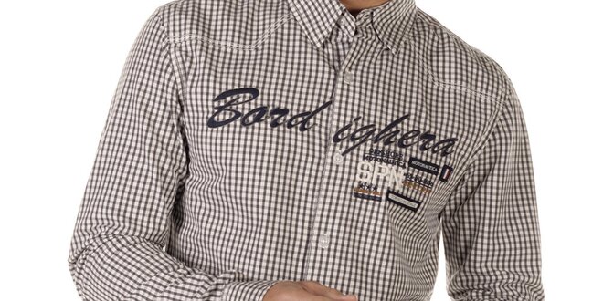 Pánska kockovaná košeľa s nápismi Bendorff