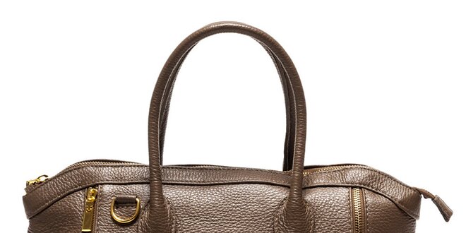 Dámska hnedá kabelka so zipsami Luisa Vannini