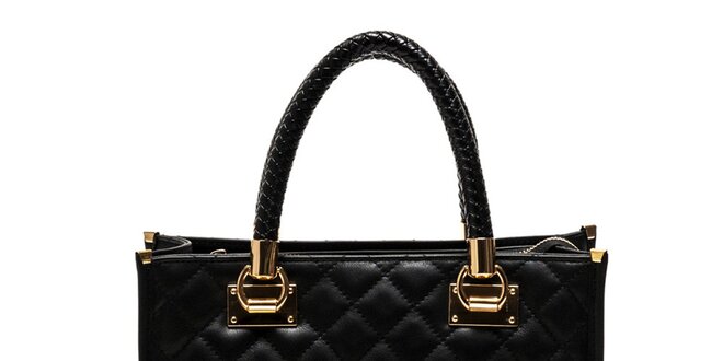 Dámska čierna kabelka z pravej kože Luisa Vannini