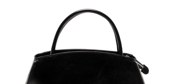 Dámska čierna kabelka so zipsovým lemovaním Luisa Vannini