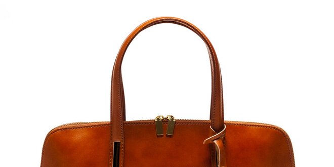 Dámska kožená kabelka v koňakovej farbe Luisa Vannini