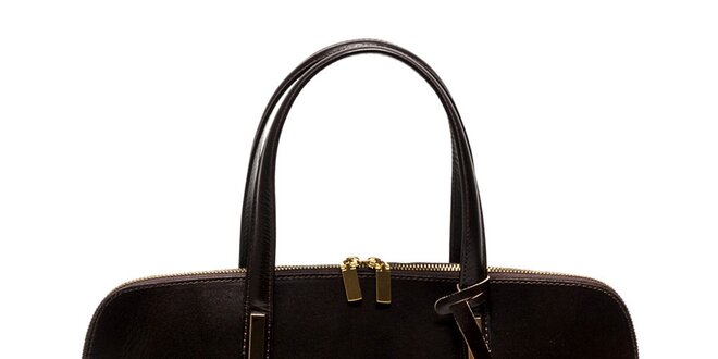 Dámska kožená kabelka v tmavo hnedej farbe Luisa Vannini