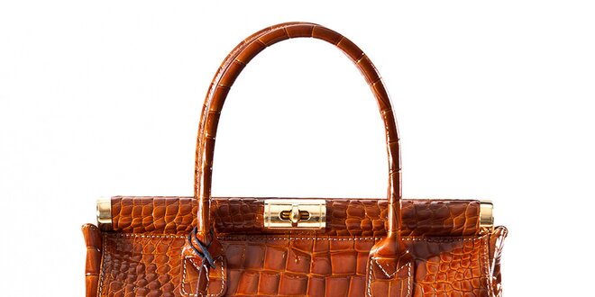 Dámska koňaková kabelka so zámčekom Luisa Vannini