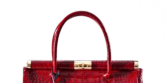 Dámska červená kabelka so zámčekom Luisa Vannini