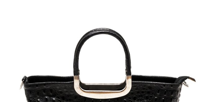 Dámska čierna kabelka z pravej kože Luisa Vannini