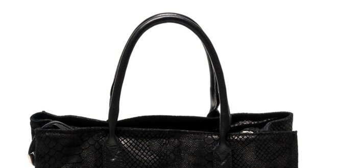 Dámska čierna kabelka so vzorom hadej kože Luisa Vannini