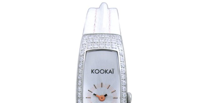 Dámske biele hodinky Kookai s trblietavým ciferníkom