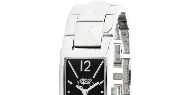 Dámske striebornej hodinky s čiernym ciferníkom Le Temps des Cerises