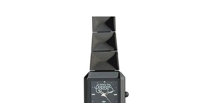 Dámske čierne hranaté hodinky Le Temps des Cerises