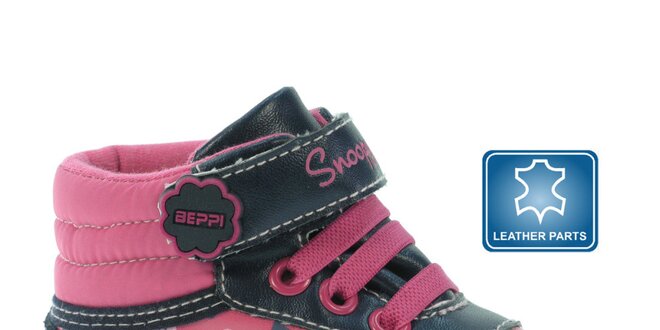 Detské ružové členkové topánky so Snoopym Beppi