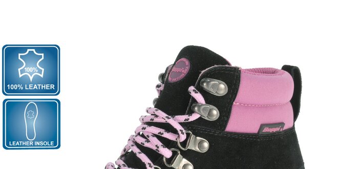 Dámska čierna obuv s ružovými detailmi Beppi