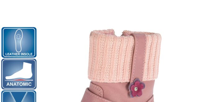 Detské ružové anatomicky tvarovné topánky Beppi