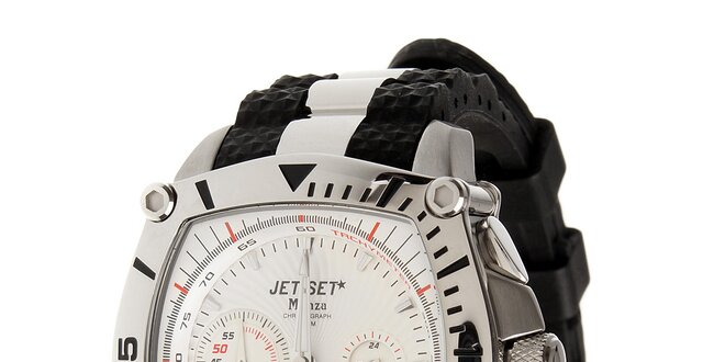 Ocelové hodinky Jet Set s čiernymi detailami