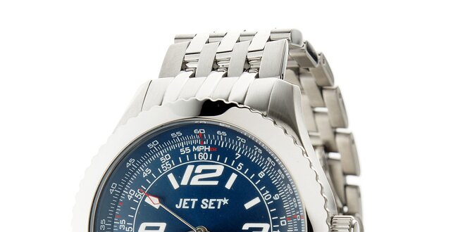 Pánske ocelové hodinky Jet Set s tmavo modrým ciferníkom