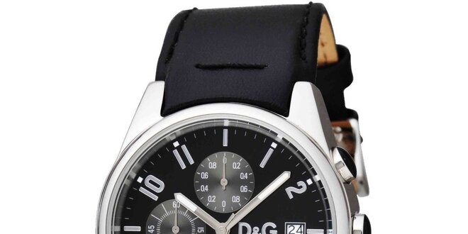 Pánske hodinky z nerezovej ocele s koženým remienkom Dolce & Gabbana