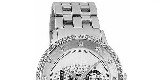 Dámske hodinky s okrúhlym púzdrom osadeným zirkónmi Dolce & Gabbana