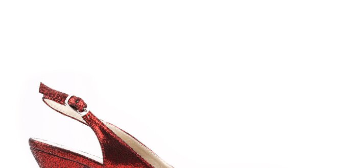 Dámske červené remienkové topánky Paolo Santini