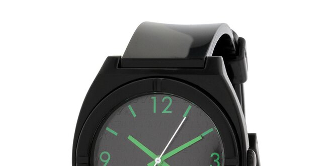Dámske čierne hodinky so zelenými detailmi Miss Sixty