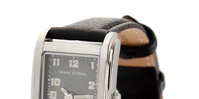 Dámske náramkové hodinky Marc O´Polo s čiernym koženým remienkom