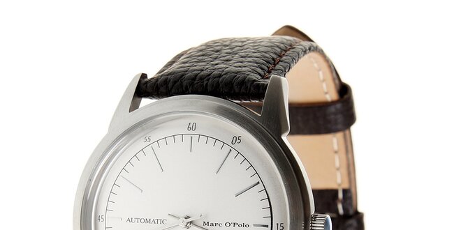 Pánske ocelové hodinky Marc O´Polo s automatickým strojčekom a hnedým remienkom