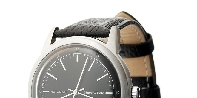 Pánske čierne ocelové hodinky Marc O´Polo s automatickým strojčekom