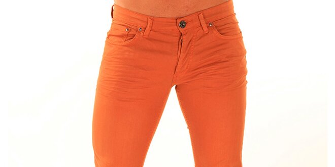 Pánske oranžové nohavice New Caro