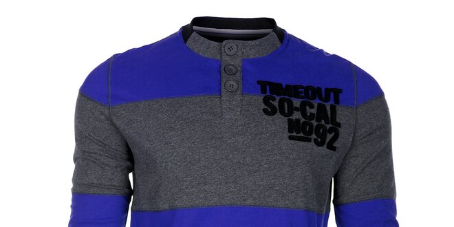Pánske modro-šedé prúžkované tričko Timeout