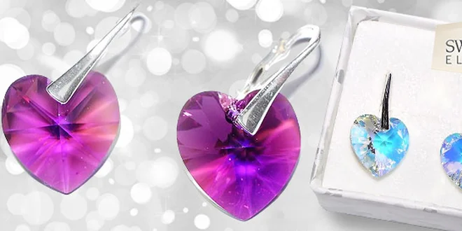 Náušnice swarovski v tvare srdca