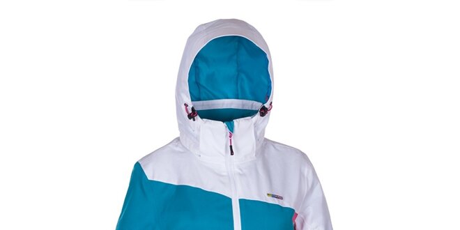 Dámska snowboardová bunda v bielo-modro-ružovej farbe Envy