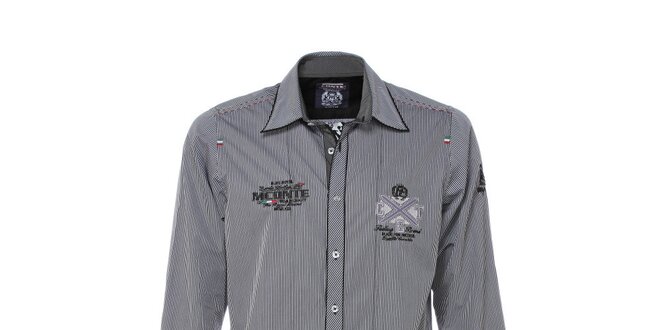 Pánska čiernobielo pruhovaná košeľa M. Conte