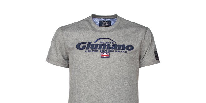 Pánske šedé tričko s kontrastným límčekom M. Conte