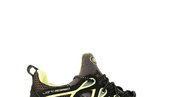 Dámske čierne nízke topánky s neonovými detailmi Tecnica