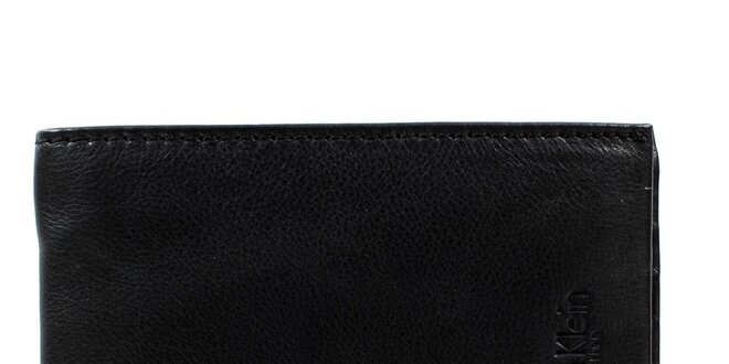 Pánska čierna hladká peňaženka z kože Calvin Klein