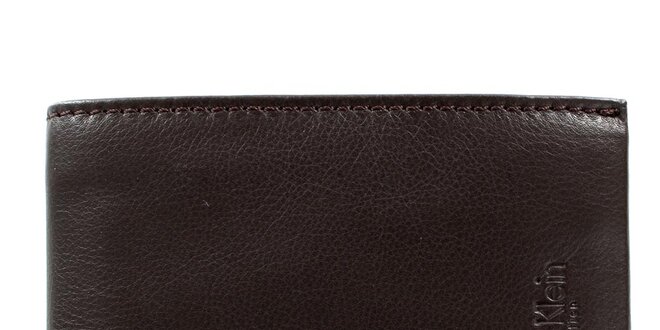 Pánska štvorcová hnedá peňaženka z kože Calvin Klein