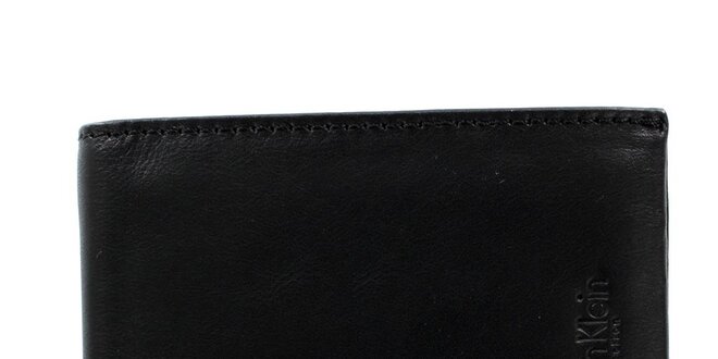 Pánska štvorcová čierna peňaženka z kože Calvin Klein