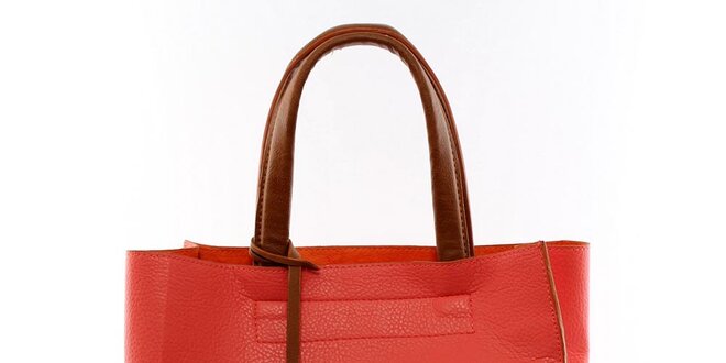 Dámska korálovo červená kabelka s visačkou Beverly Hills Polo Club