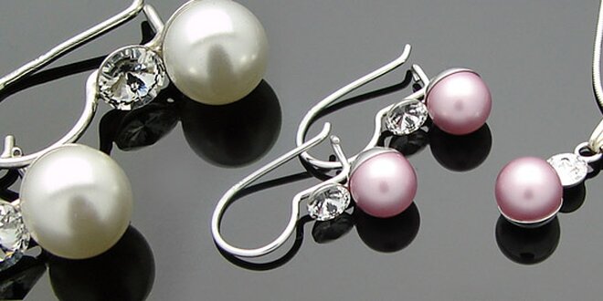 Luxusná súpravu šperkov s perlou CRYSTALLIZED™ - Swarovski Elements